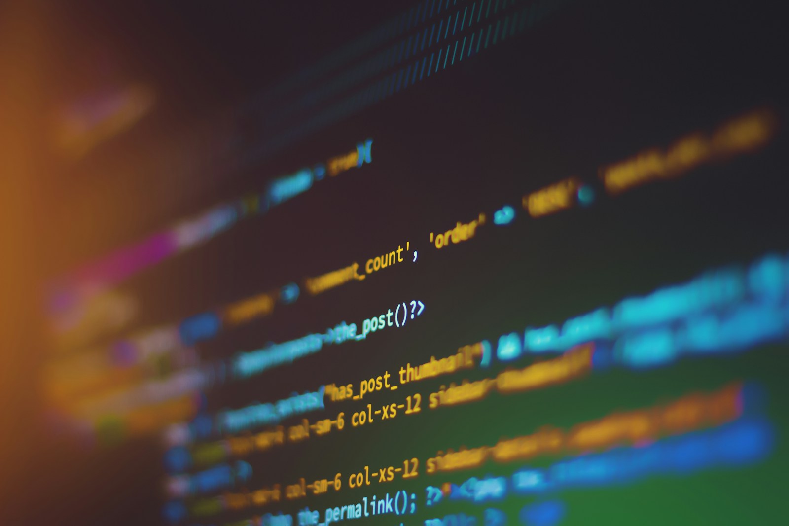 Software code on a computer screen